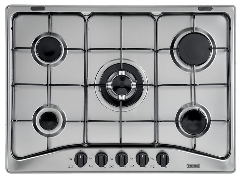 De’Longhi YAF57ASV piano cottura Nero, Argento Da incasso Gas 5 Fornello(i)