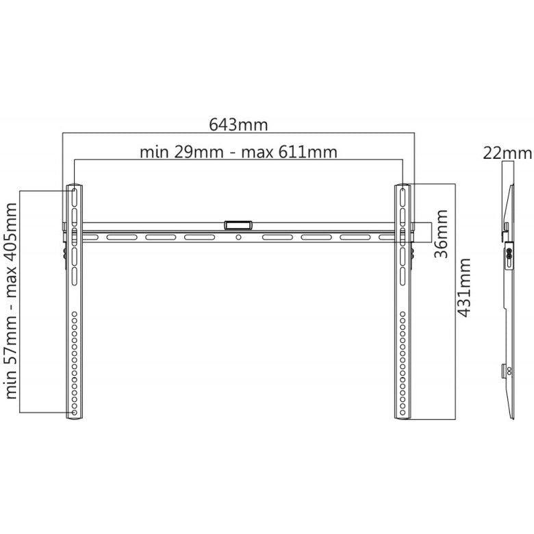nuovaVideosuono LCD008 Supporto TV a parete 177,8 cm (70") Nero
