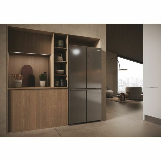 Haier HCR3818ENMM Cube 83 Serie 3 Frigorifero Side By Side Libera Installazione 467 L E Platino Stainless steel