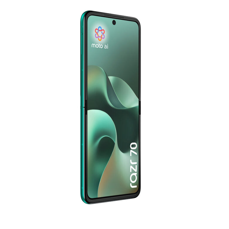 Motorola razr 70 (8/256GB, Doppia camera 50MP, Display interno FHD+ 6.9" 120Hz e esterno 3.62", MediaTek Dimensity 7450X, 4800mAh, TurboPower 30W, Android 16), PANTONE Sporting Green