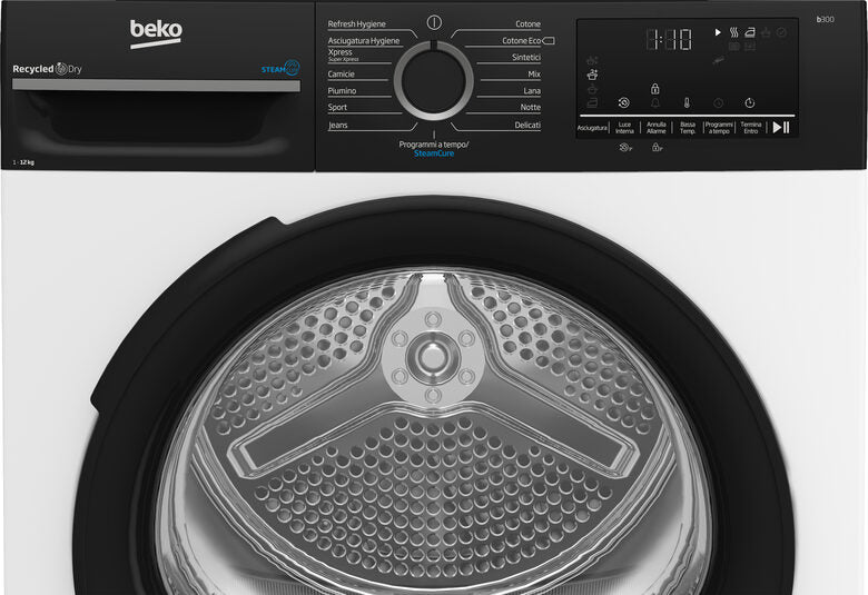 Beko BMGT4122SBI: Asciugatrice 12kg, classe E, motore inverter