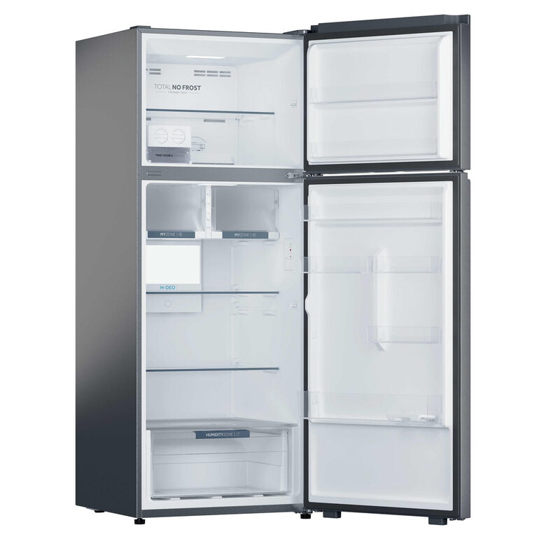 Haier HPR5718ENMX Frigorifero Combinato A Libera Installazione, Tecnologia Total No Frost, Sistema LED Daylight, Classe E, Acciaio Inox