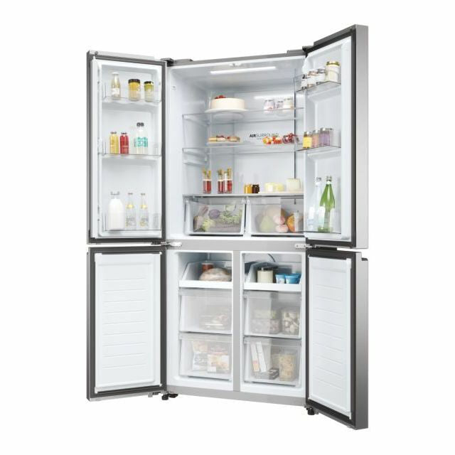 Haier HCR3818ENMM Cube 83 Serie 3 Frigorifero Side By Side Libera Installazione 467 L E Platino Stainless steel