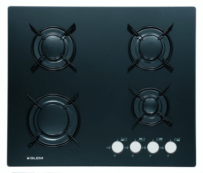 Glem Gas GV64BK piano cottura Nero Da incasso 4 Fornello(i)