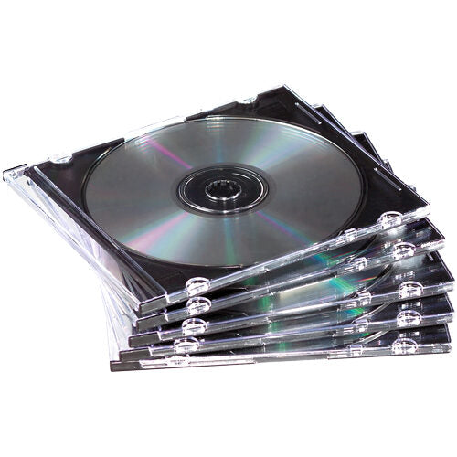 Fellowes 98316 custodia CD/DVD Custodia Jewel 1 dischi Nero, Traslucido