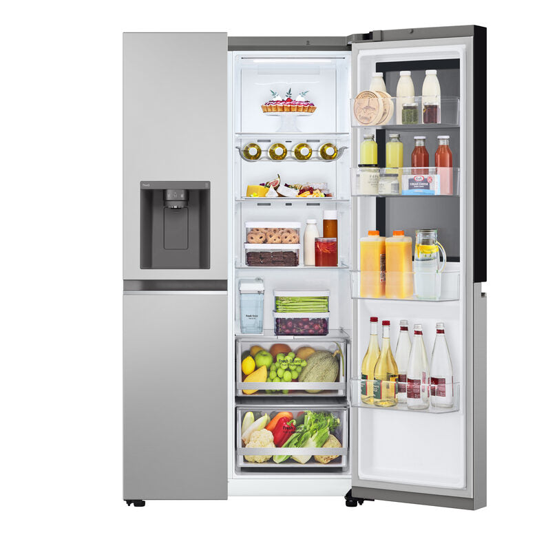 LG InstaView GSGV81PYLL Frigorifero Side-by-Side , Classe E, 635L, Wi-Fi, Senza allaccio, Door Cooling, Prime Silver
