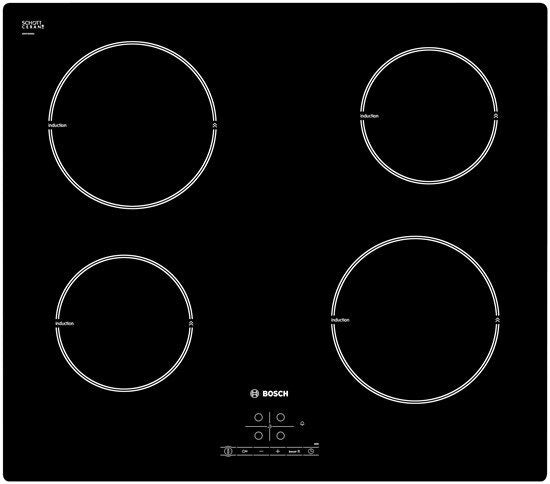 Bosch Serie 4 PIA611B68J piano cottura Nero Da incasso Piano cottura a induzione 4 Fornello(i)