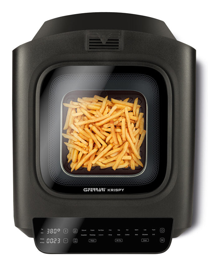 G3 Ferrari G10225 Krispy Forno Pizza & Friggitrice Ad Aria & Grill, 2100 W, 380°C, Nero