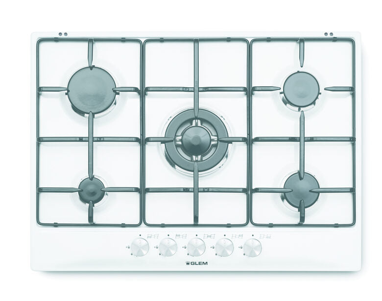 Glem Gas GT755WH Piano Cottura Bianco Da incasso 70 cm 5 FornellI
