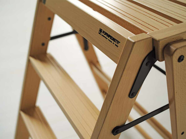 Foppapedretti LoSgabello pedana Faggio, Metallo, Plastica, Legno Nero, Noce