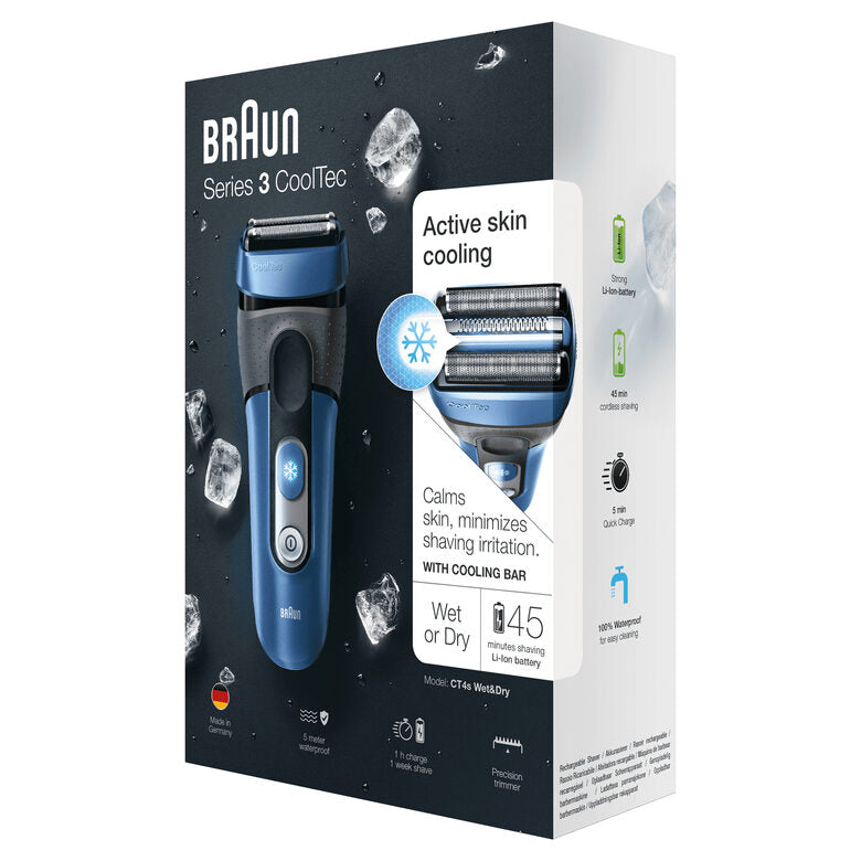 Braun °CoolTec CT4s Rasoio Trimmer Nero, Blu