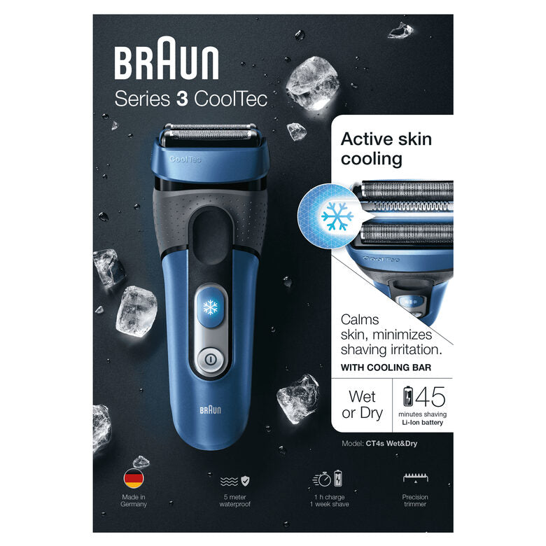 Braun °CoolTec CT4s Rasoio Trimmer Nero, Blu