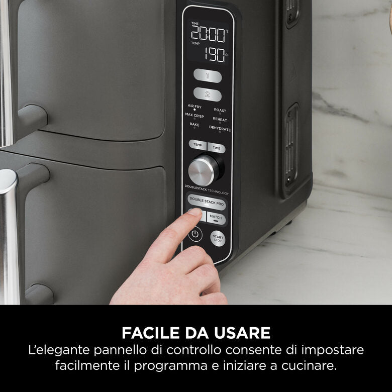 Ninja Friggitrice ad aria Double Stack XL da 9,5 L SL400EU