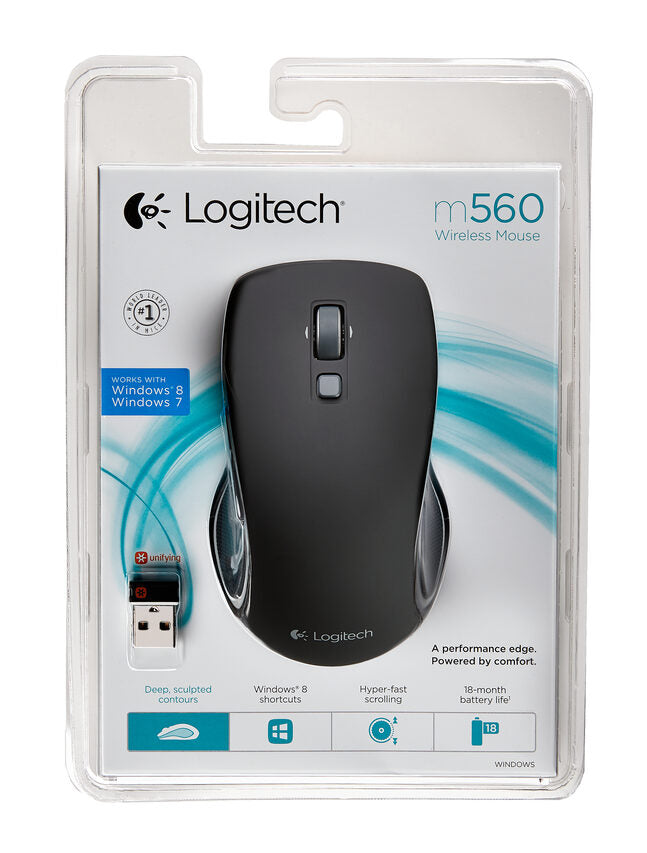 Logitech M560 mouse Ambidestro RF Wireless Laser