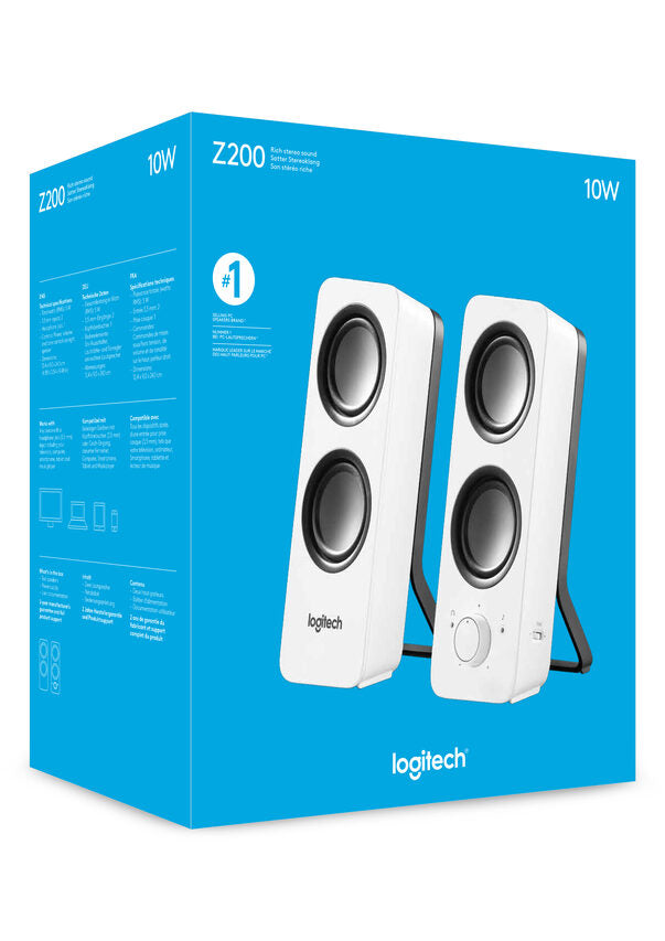 Logitech Z200 Stereo Speakers Bianco Cablato 10 W