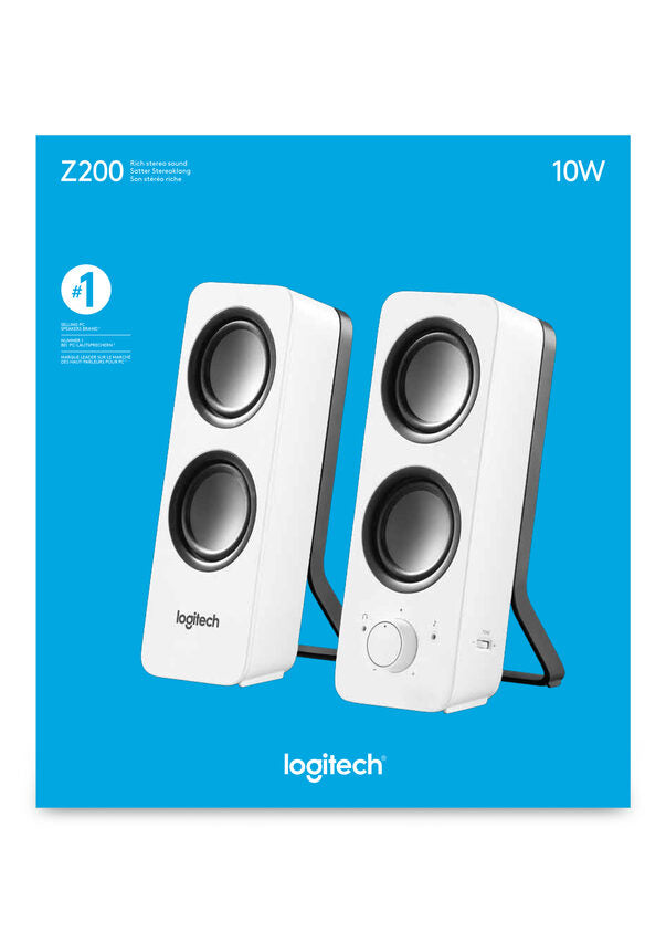 Logitech Z200 Stereo Speakers Bianco Cablato 10 W