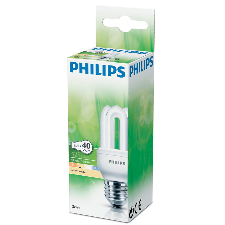 Philips Genie 8711500801180 energy-saving lamp 8 W E27 Bianco caldo