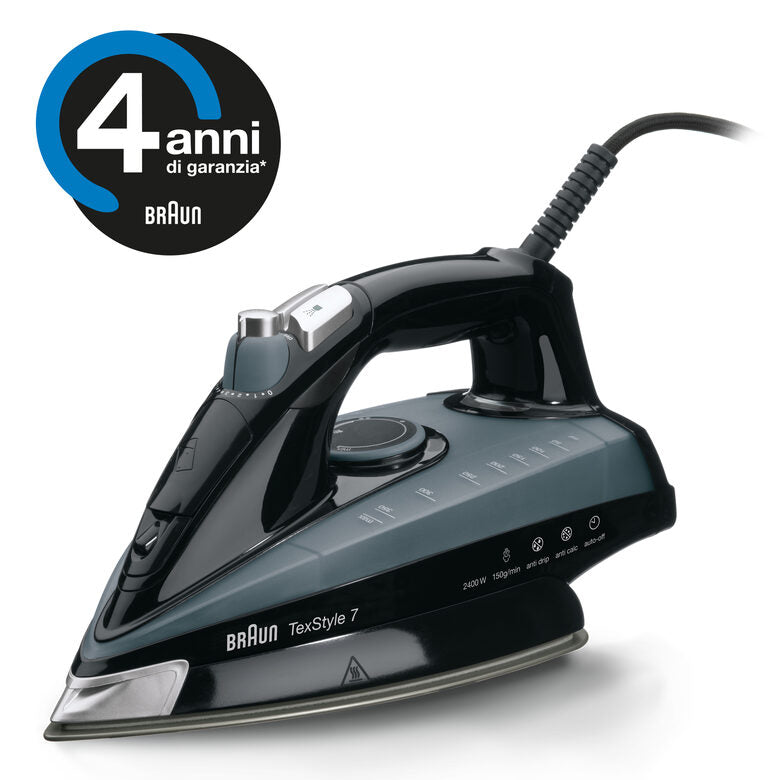 Braun TexStyle 7 TS745A Ferro a vapore Eloxal 2400 W Nero, Grigio