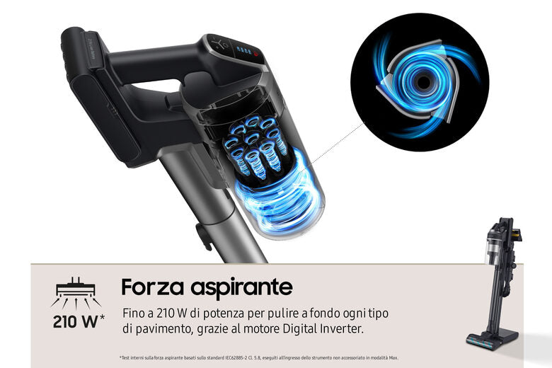 Samsung Aspirapolvere senza filo Jet™ 95 multi extra 210W VS20C955CTK