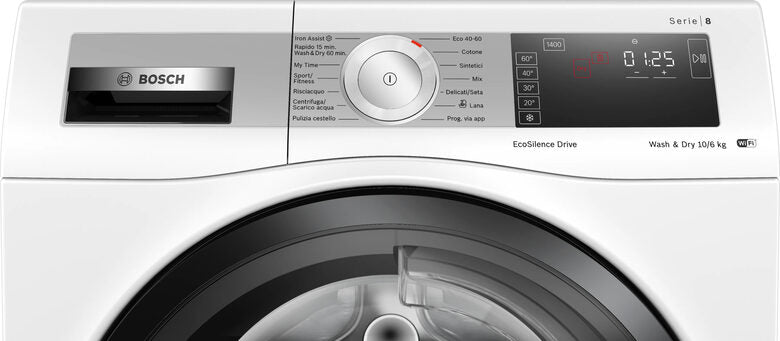 Bosch Serie 8 WDU8H541IT lavasciuga Libera installazione Caricamento frontale Bianco D