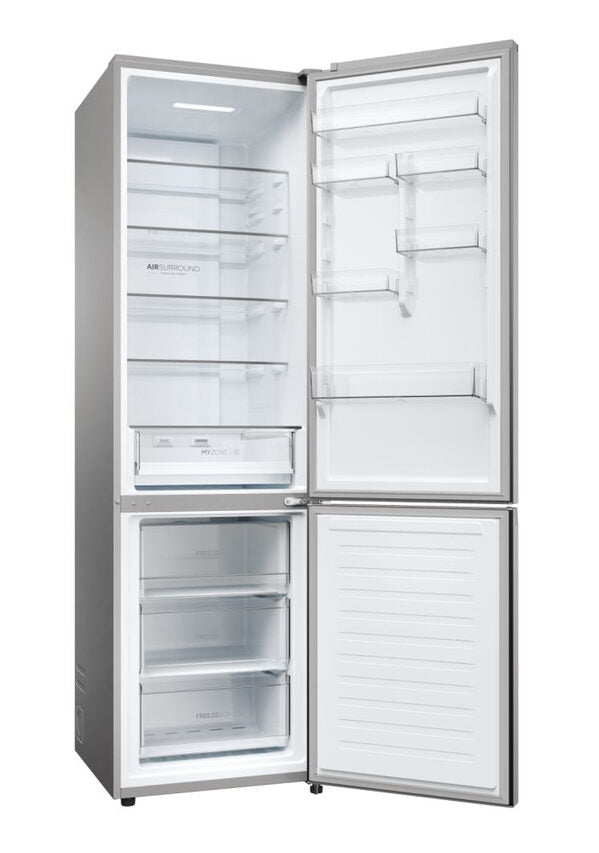 Haier HDPW3620DNPD 2D 60 Serie 3 Frigorifero Combinato A Libera Installazione, No Frost, Tecnologia Haier Air Surround, Haier Artificial Intelligence, Classe D, Acciaio Inox