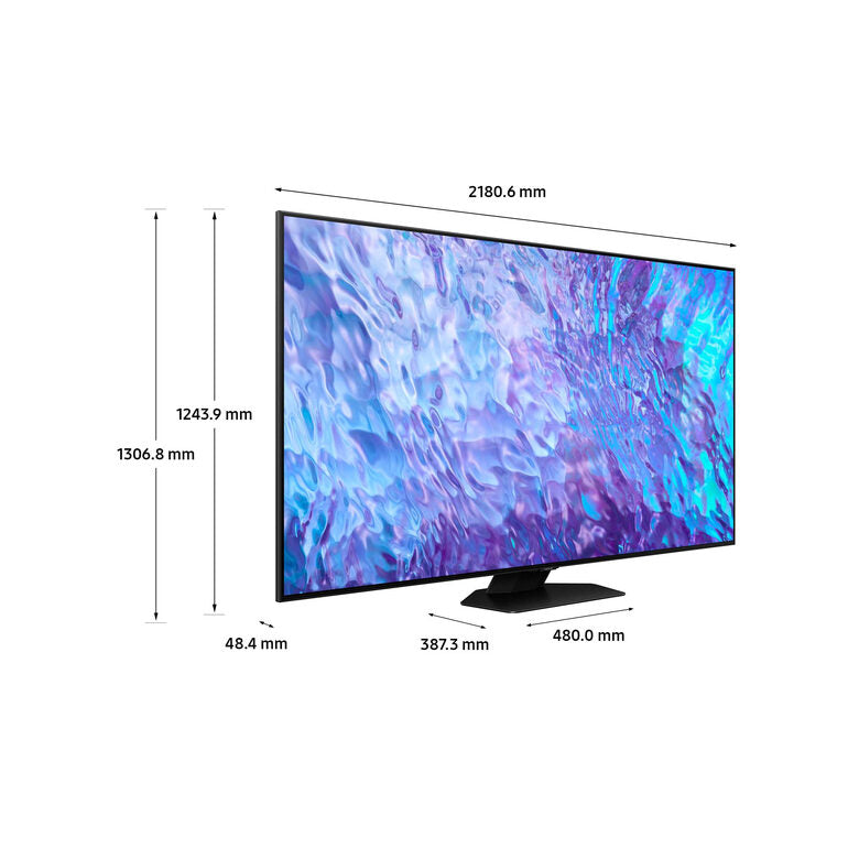 Samsung QE98Q80CATXZT Televisione Smart TV 98 Pollici Qled 4K Serie 8 Superslim Carbon Silver