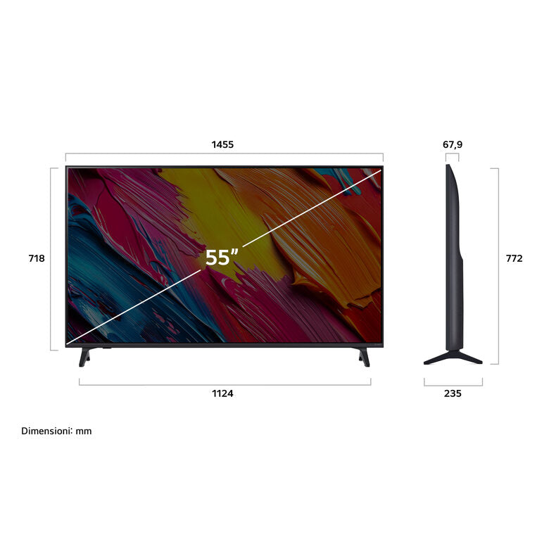 LG QNED AI 55QNED70A6A TV Serie QNED70 55'' 4K, α7 Gen8, HDR10, 20W, 3 HDMI con Game Optimizer, Smart TV WebOS 25