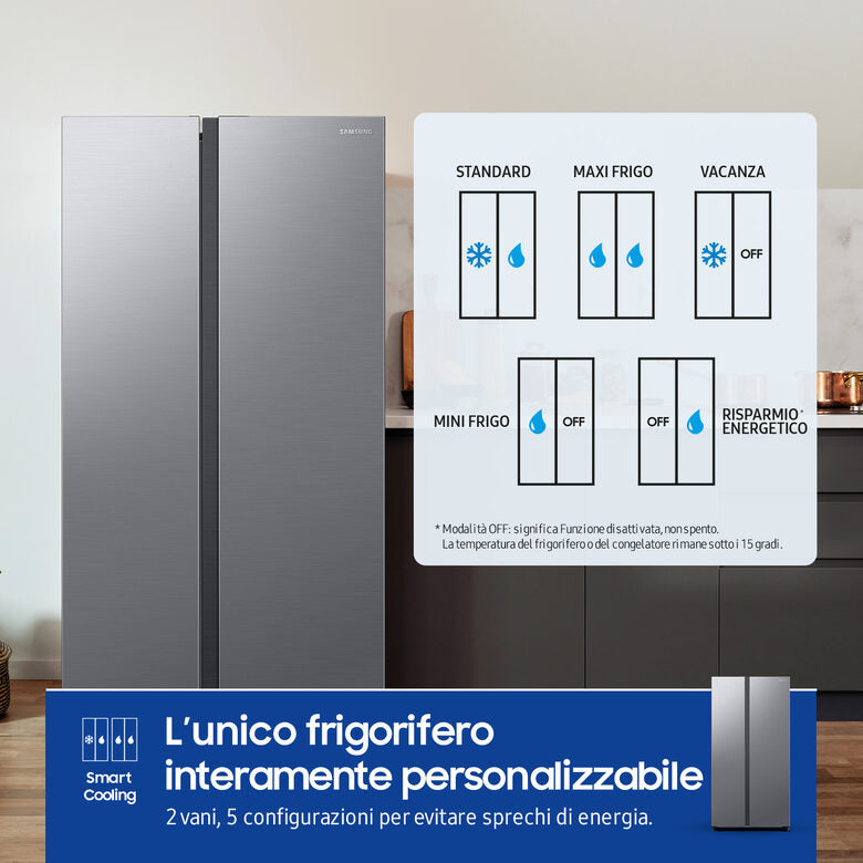 Samsung RS62DG5003S9 Frigorifero Side By Side Libera Installazione 655 L E Acciaio inossidabile