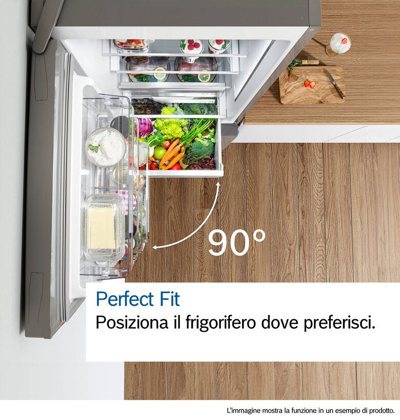 Bosch KGN39AIAU Serie 6 Frigorifero Combinato A Libera Installazione, No Frost, MultiAirflow, Tecnologia VitaFresh, Classe A, Acciaio Spazzolato Anti-impronta