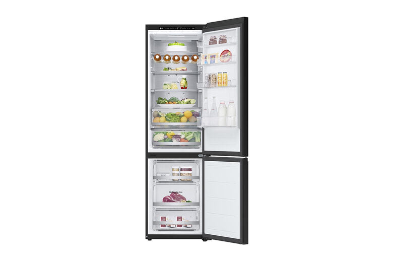 LG GBB72BM9DQ Frigorifero combinato, Classe D, 387L, Wi-Fi, Wine Rack, Porta in vetro,Nero