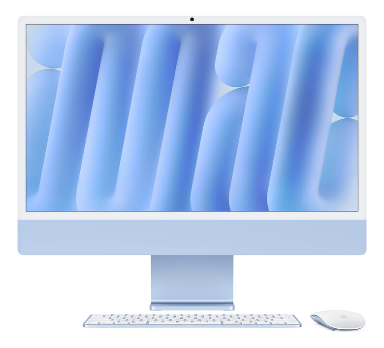 Apple iMac 24"Retina Display 4,5K, Chip M4 con CPU 8‑core, GPU 8‑core, 16GB, 256GB SSD, Blu