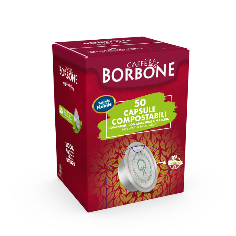 Caffè Borbone Miscela Nobile in capsule compostabili, 50pz, compatibili con macchine da caffé Lavazza®