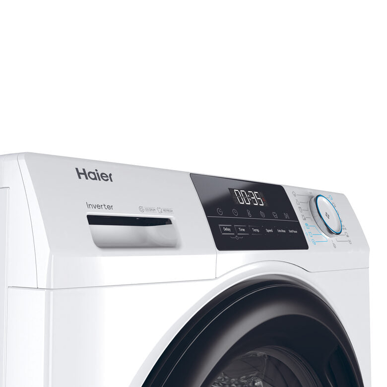 Haier HW90-BP14929A-S Lavatrice A Libera Installazione 9 Kg, 1400 Giri, AI Power Drive Inverter Motor, Pillow Drum, Classe A, Bianco