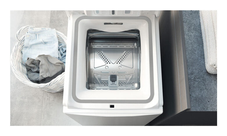 Hotpoint Ariston WMTF624UIT Lavatrice A Libera Installazione A Carica Dall'alto 6 Kg, 1200 Giri, Antimacchia, Classe C, Bianco