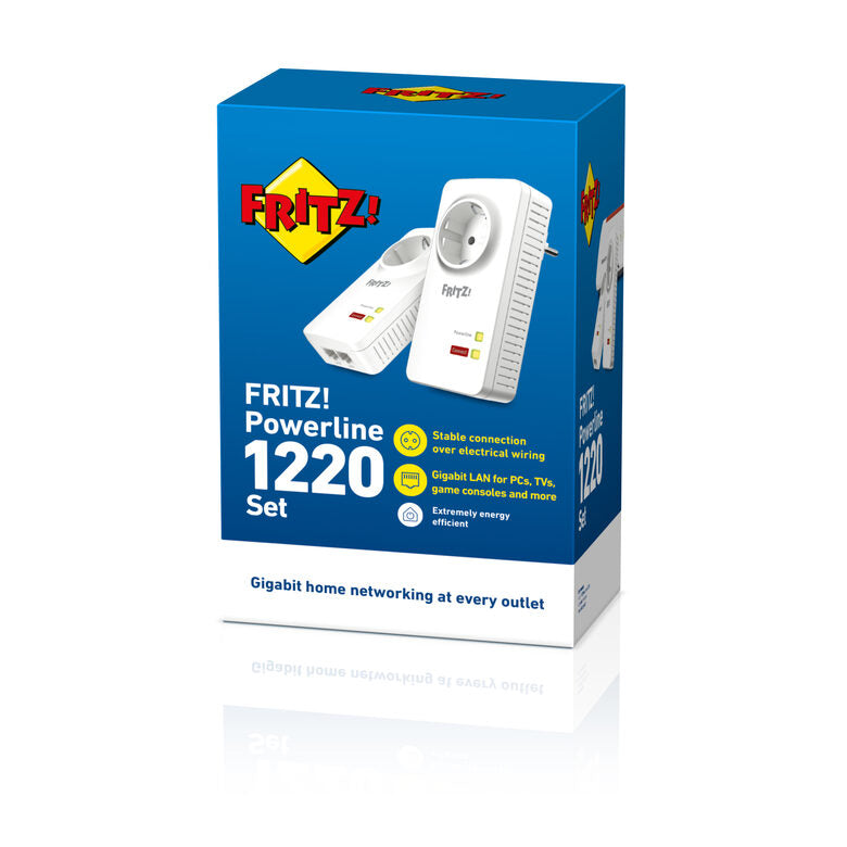 FRITZ!Powerline 1220E 1200 Mbit/s Collegamento ethernet LAN Bianco 2 pz