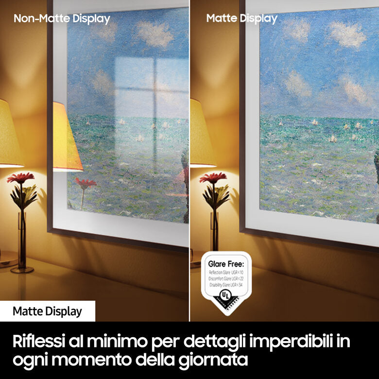 Samsung QE75LS03DAUXZT Televisione Smart TV 75 Pollici Qled 4K The Frame Black Matte Display Processore Quantum 4K Modern Frame Design Dolby Atmos