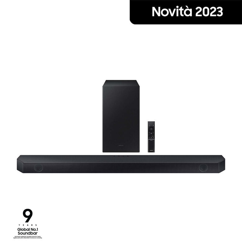 Samsung Soundbar HW-Q600C/ZF Serie Q, 9 speaker, Wireless Dolby Atmos, Audio a 3.1.2 canali, Q-Simphony, Compatibile con Alexa e Google Assistant, Black