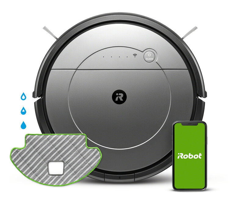 Irobot Roomba Robot Aspirapolvere Combo Kit Con Panni Inclusi 0,45 L Senza Sacchetto Nero, Grigio