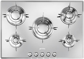 Smeg PTV705ES piano cottura Acciaio inossidabile Da incasso Gas 5 Fornello(i)