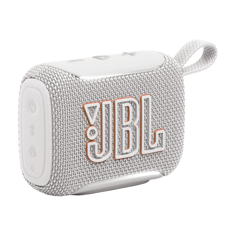 JBL GO 5 Speaker Bluetooth ultra‑portatile con potente Pro Sound e bassi incisivi, pairing AirTouch, design impermeabile, 10 ore di autonomia, Bianco