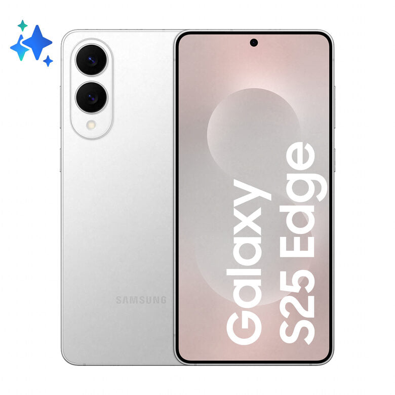 Samsung Galaxy S25 Edge, Smartphone AI, Display 6.7'' QHD+ Dynamic AMOLED 2X, Fotocamera 200MP, RAM 12GB, 256GB, 3.900 mAh, Titanium Silver