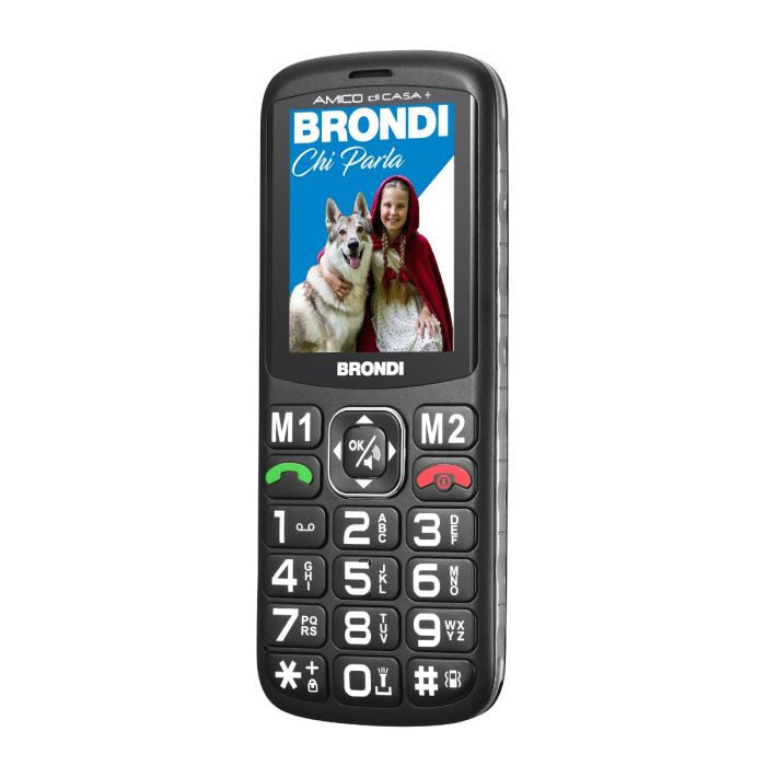 Brondi AMICO DI CASA+ 6,1 cm (2.4") Nero Telefono per anziani