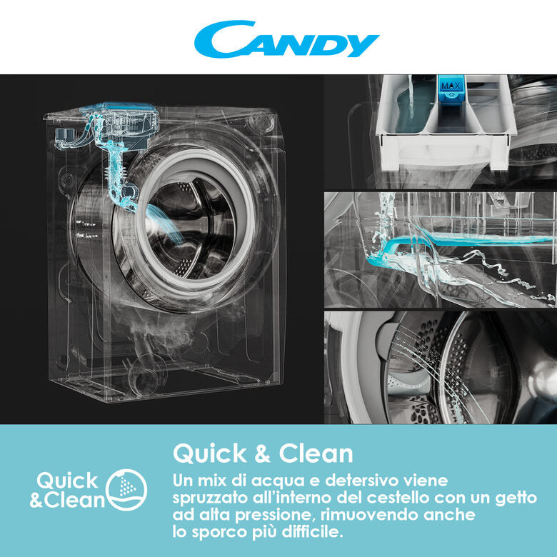 Candy RapidÓ PRO RP 6106BWMR8-S lavatrice Caricamento frontale 10 kg 1600 Giri/min Bianco