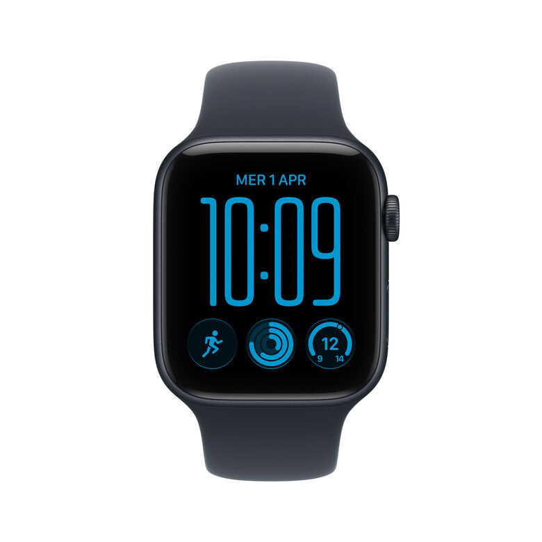 Apple Watch SE (3nd generation) SE 3 GPS, Cassa 44 mm in alluminio mezzanotte con Cinturino Sport blu marino - M/L
