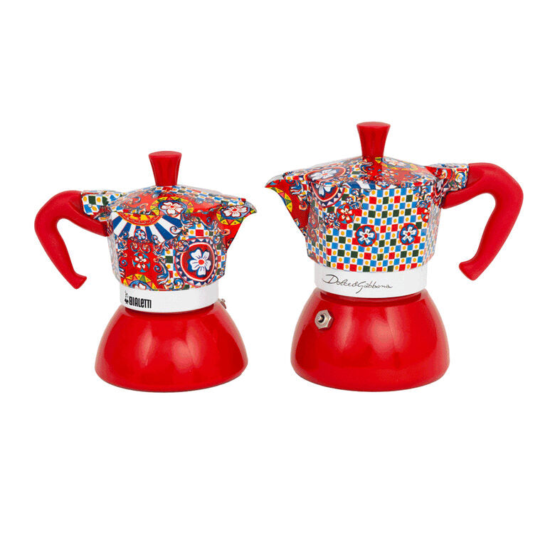 Bialetti Moka Induction Dolce&Gabbana 0,19 L Blu, Rosso, Bianco