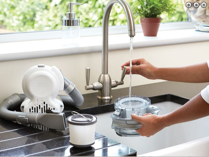 Black & Decker PD1820LF aspirapolvere senza filo Nero, Cromo Senza sacchetto