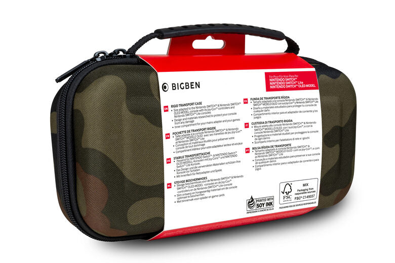 Bigben Interactive SWITCHPOUCHCAMO custodia per console portatile Custodia a sacchetto Nintendo Mimetico, Verde