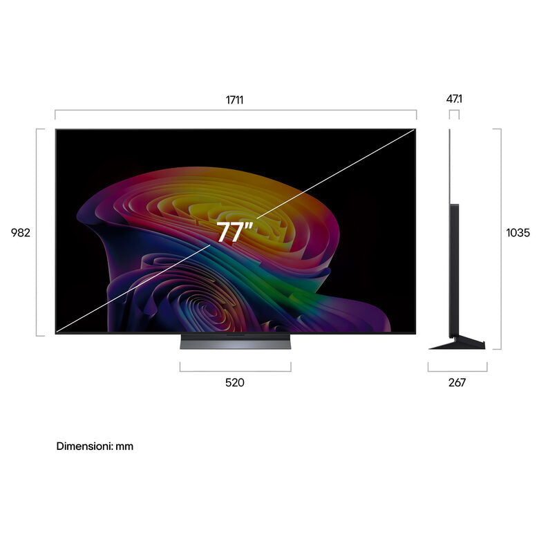 LG OLED evo AI 77'' Serie C6 OLED77C65LA, 4K, Hyper Radiant Color, Processore α11 Gen3, VRR 165Hz,G-Sync, SMART TV 2026