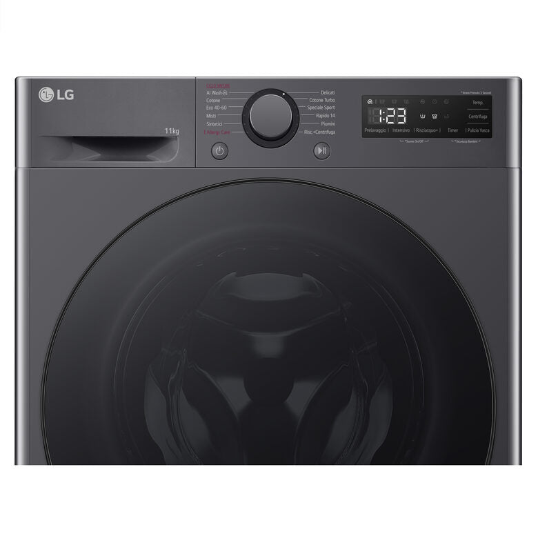 LG F4R5011TSMB Lavatrice 11kg AI DD, Classe A-10%, 1400 giri, TurboWash, Vapore