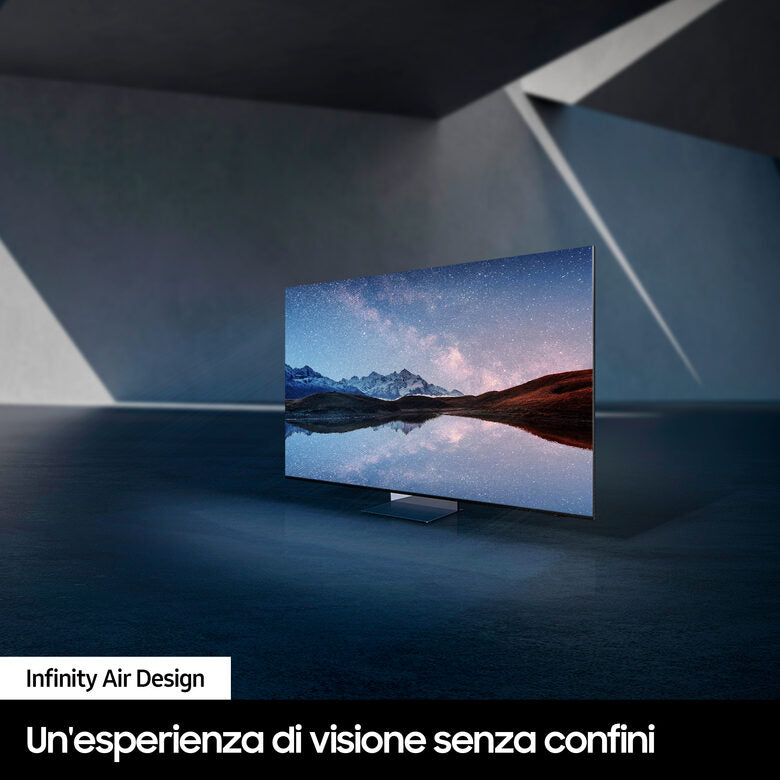Samsung QE85QN900DTXZT Televisione Smart TV 85 Pollici Qled 8K Neo Graphite Black NQ8 AI GEN3 Processor 8K AI Upscaling Pro Infinity Air Design Dolby Atmos